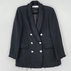 NEW Zara Rhinestone Tweed Blazer